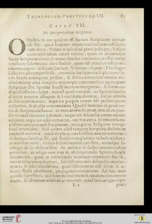 Caput VII: De Interpretatione Scripturae