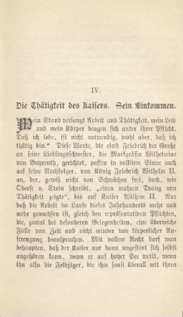 IV. Die Thätigkeit des Kaisers. Sein Einkommen
