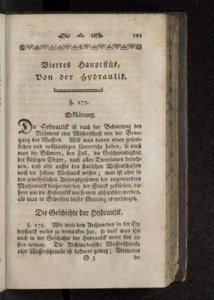 Die Geschichte der Hydraulik.