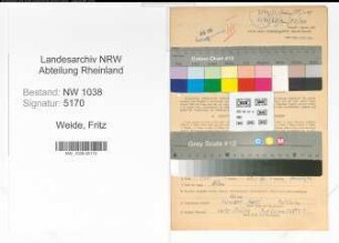 Entnazifizierung Fritz Weide , geb. 08.02.1897 (Postbeamter)