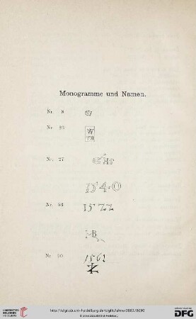 Monogramme und Namen