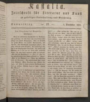 Ausgabe vom 28. November 1831.