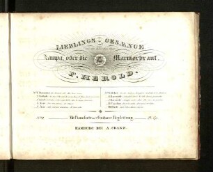 No. 2: Lieblings-Gesaenge aus der komischen Oper Zampa oder die Marmorbraut