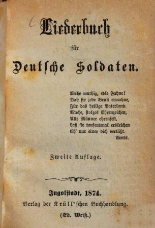 Liederbuch für deutsche Soldaten