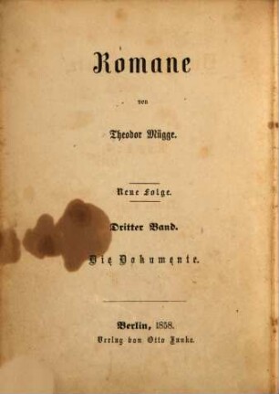 Romane von Theodor Mügge : Neue Folge, 3