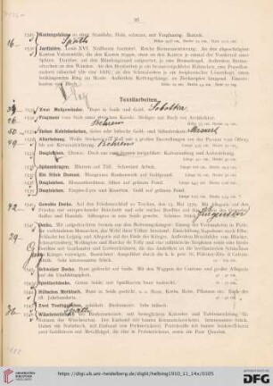 Textilarbeiten (Nr. 1531-1553)
