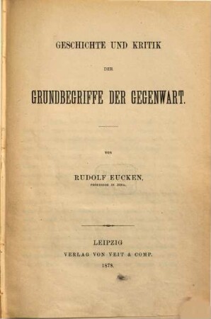 Geschichte und Kritik der Grundbegriffe der Gegenwart