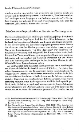 Die Commerz-Deputation lädt zu historischen Vorlesungen ein