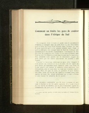 Comment on traite les gents de couleur dans l'Afrique du Sud.