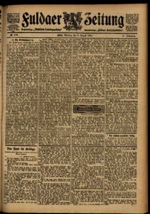 Ausgabe vom Montag, den 08. August 1904.
