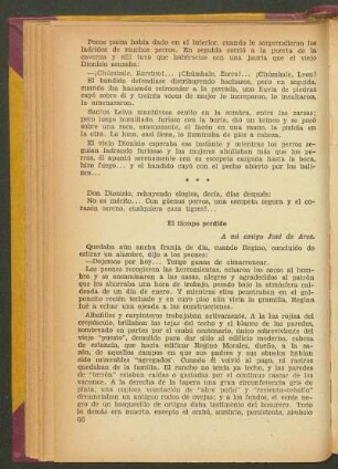 El tiempo perdido : A mi amigo José de Arce.