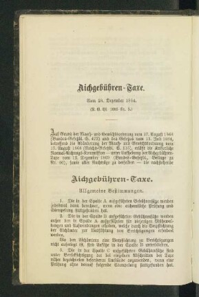 Aichgebühren-Taxe.