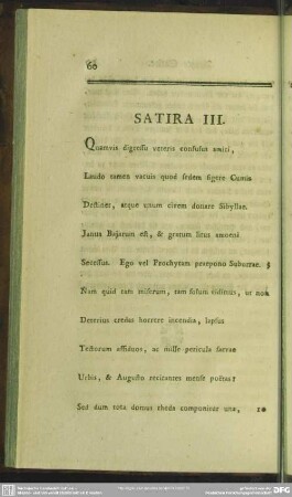 Satira III.