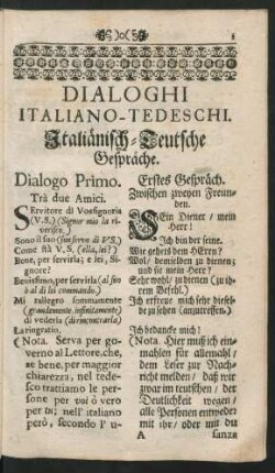 Dialogo Primo = Erstes Gespräch