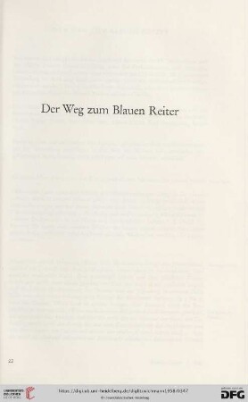 Der Weg zum Blauen Reiter