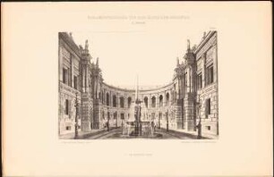 Reichstag, Berlin Erster Wettbewerb: Perspektivische Ansicht Innenhof (aus: Sammelmappe hervorragender Konkurrenzentwürfe H. 4, 1882)