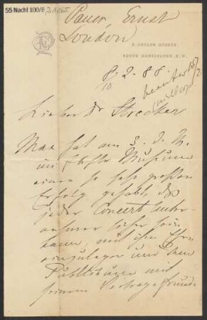 Brief an B. Schott's Söhne : 08.02.1888