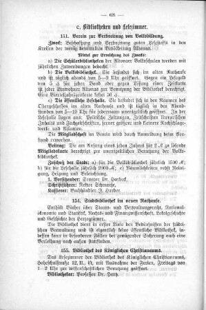 c. Bibliotheken und Lesezimmer.