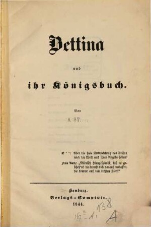 Bettina und ihr Königsbuch