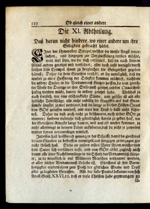 Die XI. Abtheilung. - Die XX. Abtheilung.