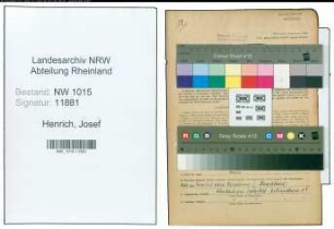 Entnazifizierung Josef Henrich , geb. 15.06.1895 (Reichsbahnsekretaer)