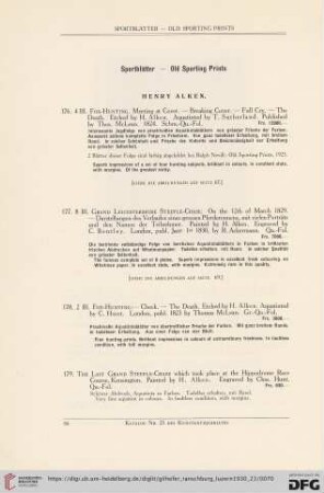 Sportblätter - Old Sporting Prints (Nr. 176-217)