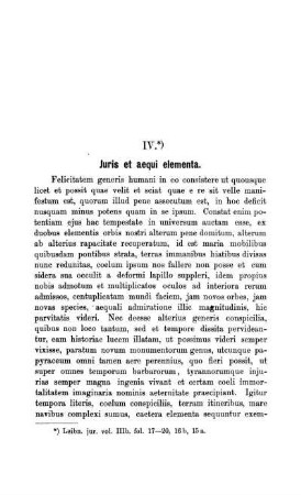 IV. Juris et aequi elementa