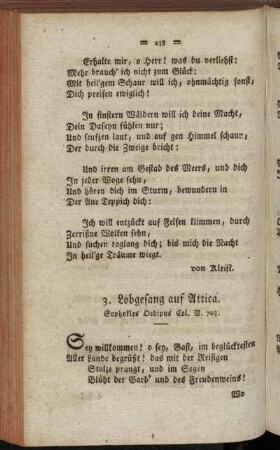 3. Lobgesang auf Attica