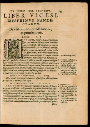 Liber Vicesimusprimus Pandectarum.