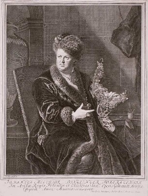 Johann Melchior Dinglinger, das "Bad der Diana" in der Hand haltend