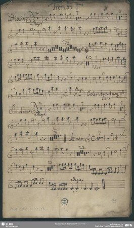 Dixit Dominus. Excerpts - Mus.2358-D-61,1b : V (4), Coro, orch - D; ZWV Z 68
