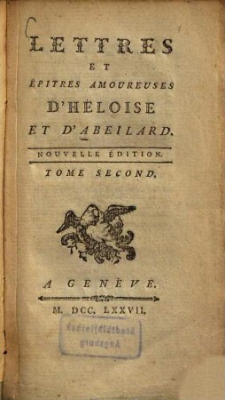 Lettres et épitres amoureuses d'Héloïse et d'Abeilard, 2