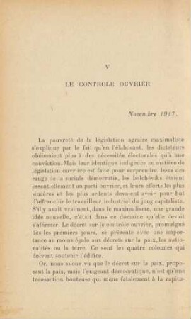 V Le Controle Ouvrier