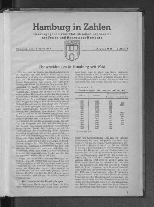 Ehescheidungen in Hamburg seit 1946