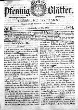 No. 11, Sonnabend, den 12. März 1866