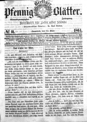 No. 11, Sonnabend, den 12. März 1866