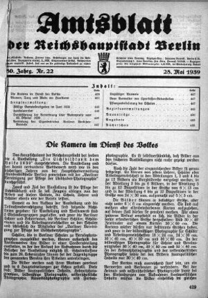 1939,22: Nr. 22, 25. Mai 1939