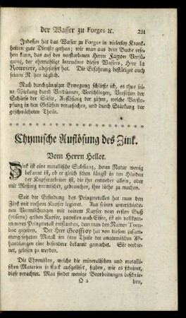 Chymische Auflösung des Zink