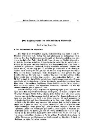 Der Rassengedanke im erdkundlichen Unterricht