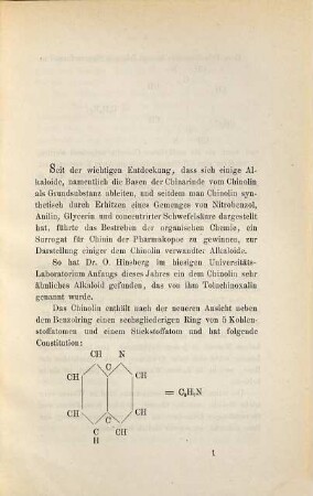 Versuche über die physiologischen Wirkungen des Toluchinoxalins und des Chinolins