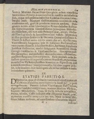 XX. Statius Fabritius.