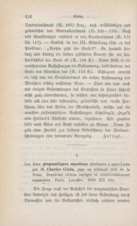 516-523 [Rezension] Gérin, Charles, Les deux pragmatiques sanctions attribuées à Saint Louis