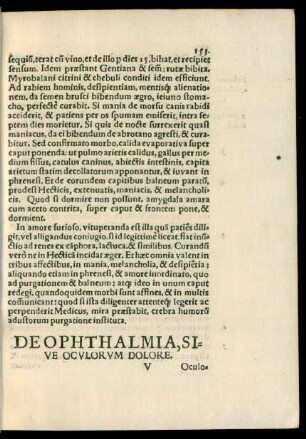 De Ophthalmia, Sive Oculorum Dolore.