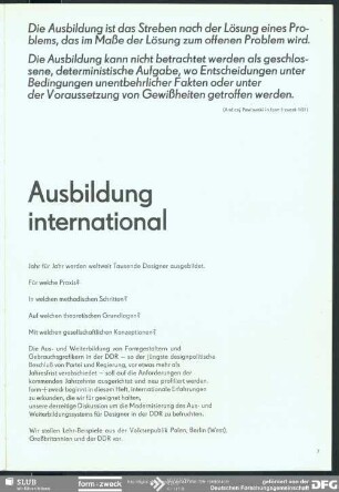 Ausbildung international : Ausbildung international