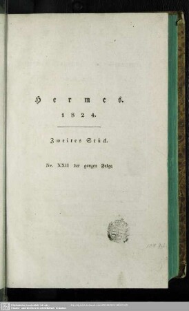 22.1824: Hermes oder kritisches Jahrbuch der Literatur