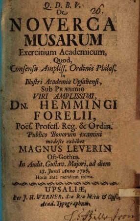 De noverca Musarum exercitium academicum