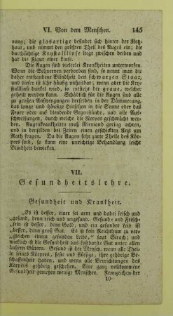 VII. Gesundheitslehre