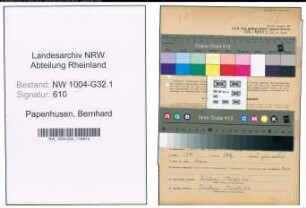 Entnazifizierung Bernhard Papenhusen , geb. 20.05.1893 (Musiker)