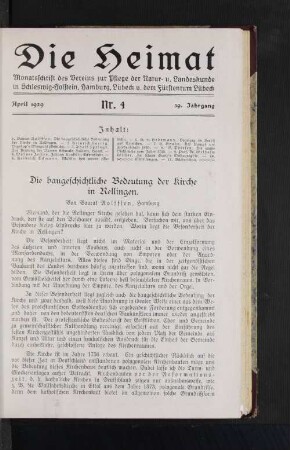 April 1929, Nr. 4, 39. Jahrgang