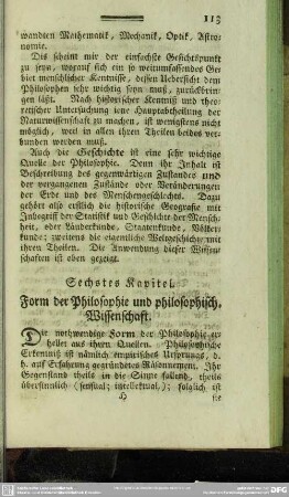 Sechstes Kapitel. Form der Philosophie und philosophisch. Wissenschaft